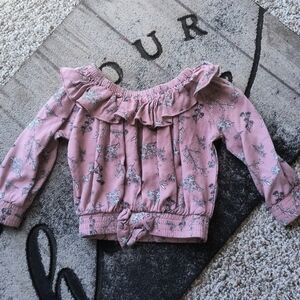 Jessica Simpson Baby Girl Off Shoulder Ruffle Neck Paisley Smocked LS Top 18 mo